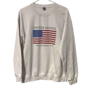 USA United States America Flag Crewneck Sweatshirt Size Medium Gildan